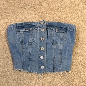 SHEIN Blue Denim Crop Top